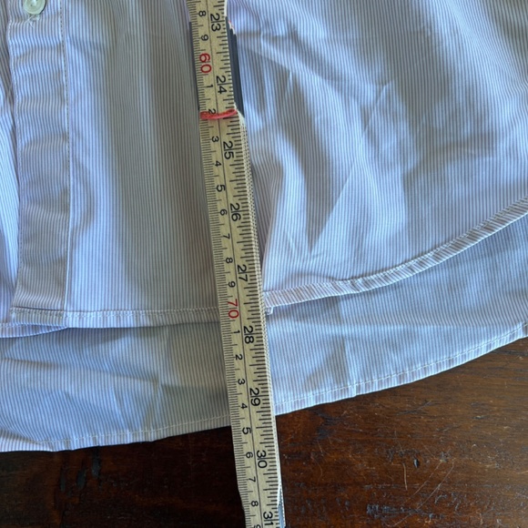 New STEVEN ALAN Reverse Seam Cacao Stripe Long Sleeve Button Up Shirt XL - Picture 8 of 9